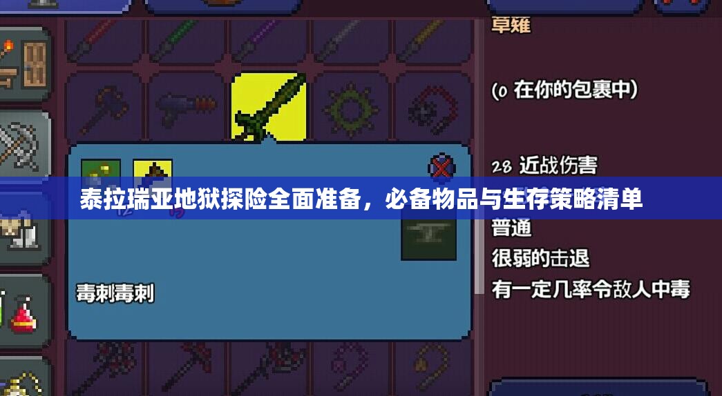 泰拉瑞亚地狱探险全面准备，必备物品与生存策略清单