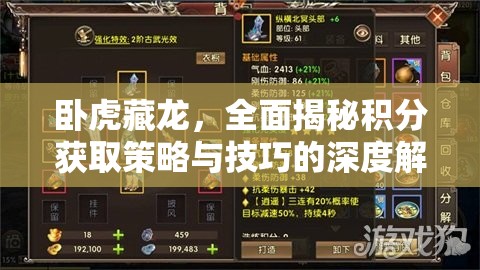 卧虎藏龙，全面揭秘积分获取策略与技巧的深度解析
