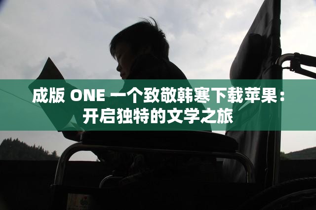 成版 ONE 一个致敬韩寒下载苹果：开启独特的文学之旅