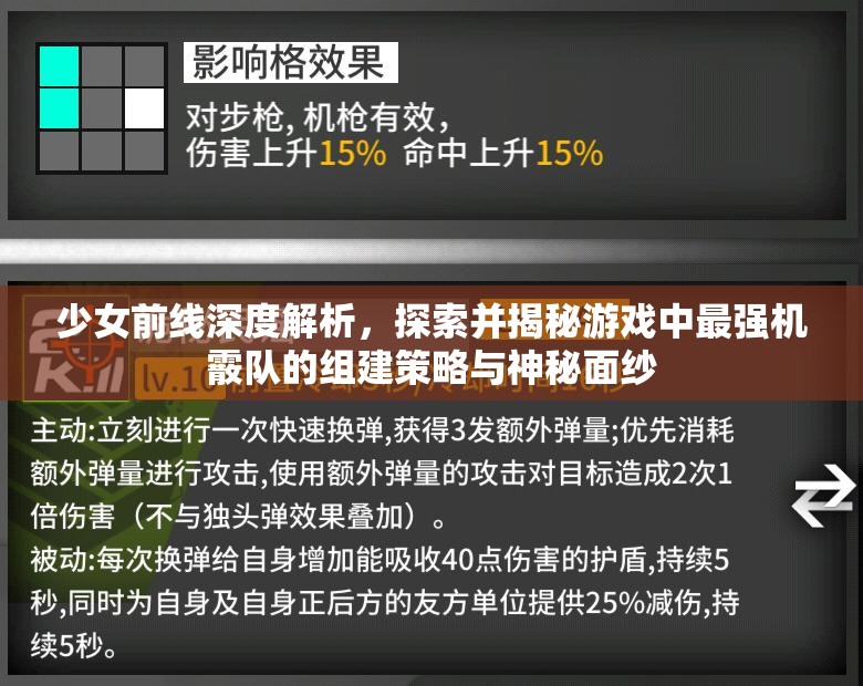 少女前线深度解析，探索并揭秘游戏中最强机霰队的组建策略与神秘面纱