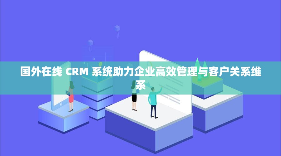 国外在线 CRM 系统助力企业高效管理与客户关系维系