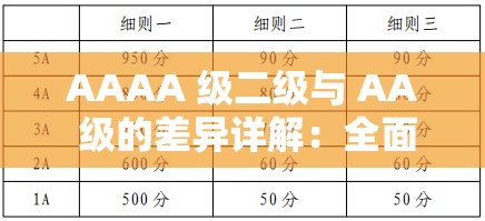 AAAA 级二级与 AA 级的差异详解：全面对比与深度剖析