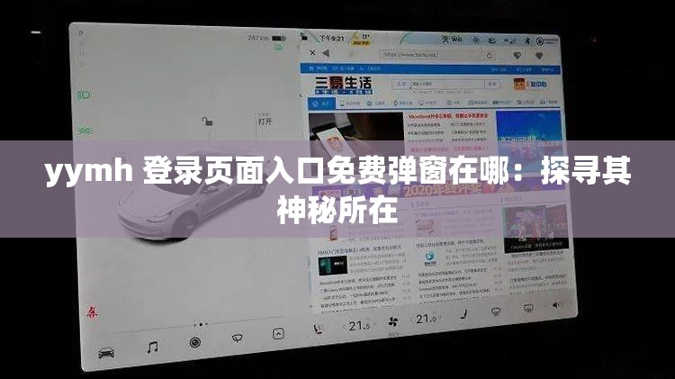 yymh 登录页面入口免费弹窗在哪：探寻其神秘所在