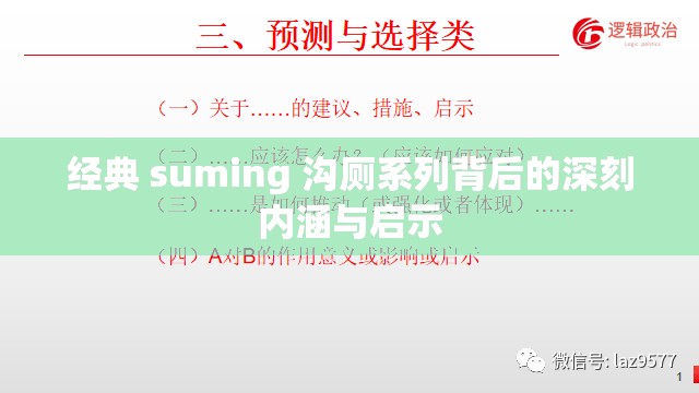 经典 suming 沟厕系列背后的深刻内涵与启示