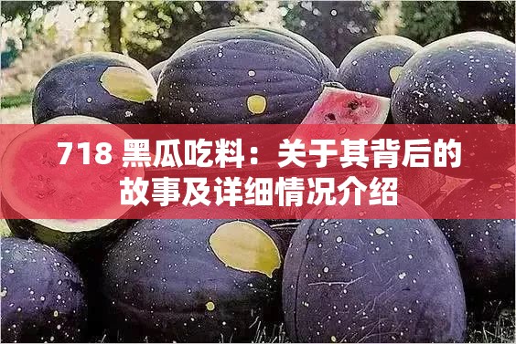 718 黑瓜吃料：关于其背后的故事及详细情况介绍