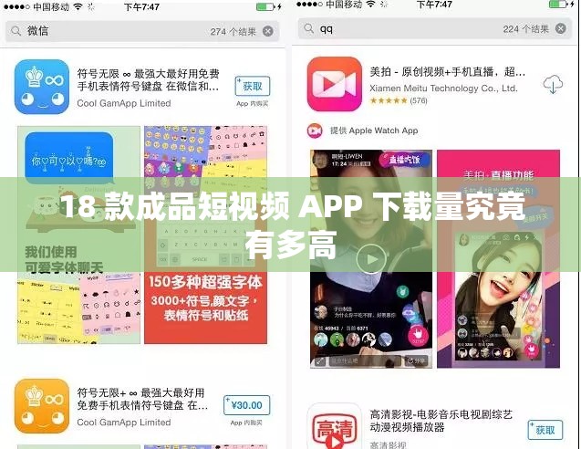 18 款成品短视频 APP 下载量究竟有多高