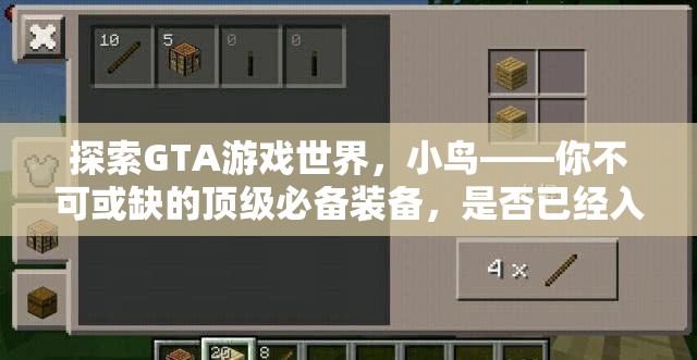 探索GTA游戏世界，小鸟——你不可或缺的顶级必备装备，是否已经入手？