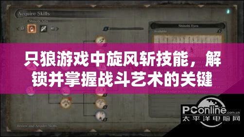 只狼游戏中旋风斩技能，解锁并掌握战斗艺术的关键要素