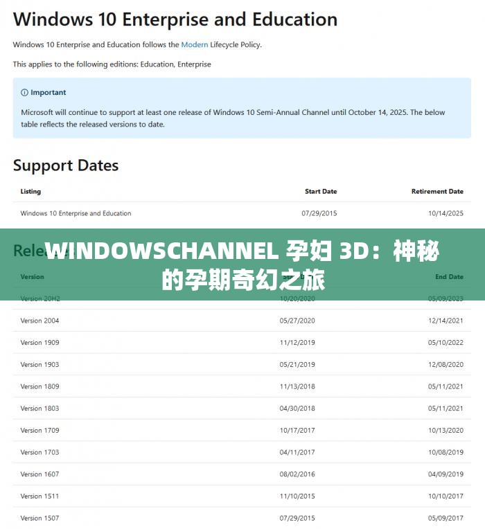 WINDOWSCHANNEL 孕妇 3D：神秘的孕期奇幻之旅