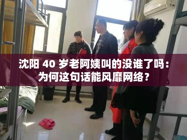 沈阳 40 岁老阿姨叫的没谁了吗：为何这句话能风靡网络？