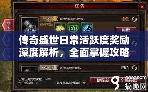 传奇盛世日常活跃度奖励深度解析，全面掌握攻略，轻松解锁你的游戏宝藏秘籍