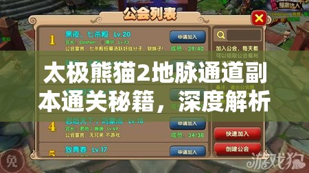 太极熊猫2地脉通道副本通关秘籍，深度解析资源管理的艺术与策略