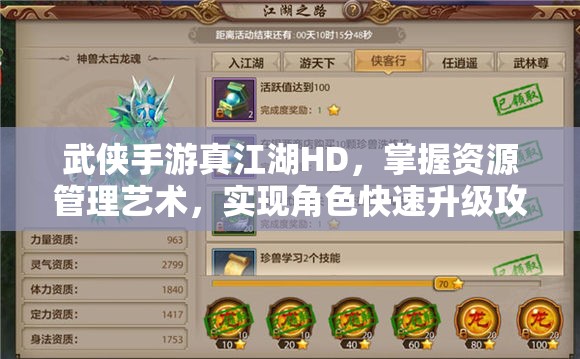 武侠手游真江湖HD，掌握资源管理艺术，实现角色快速升级攻略