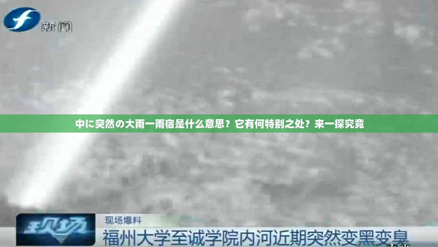 中に突然の大雨一雨宿是什么意思？它有何特别之处？来一探究竟