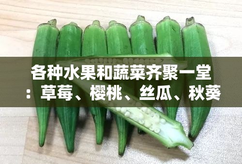 各种水果和蔬菜齐聚一堂：草莓、樱桃、丝瓜、秋葵、榴莲、黄瓜大全