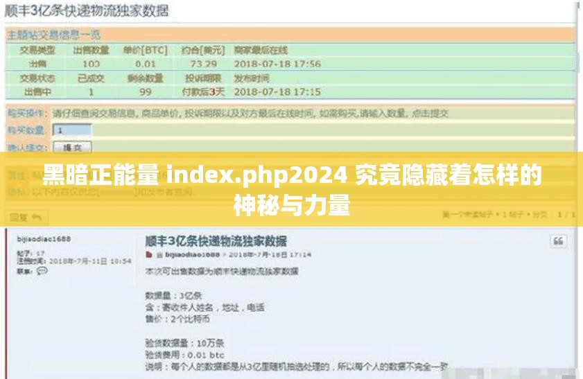 黑暗正能量 index.php2024 究竟隐藏着怎样的神秘与力量