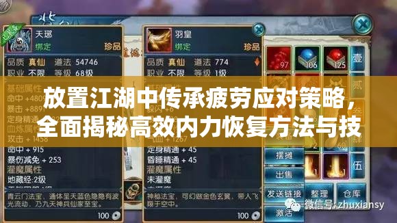 放置江湖中传承疲劳应对策略，全面揭秘高效内力恢复方法与技巧