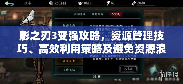 影之刃3变强攻略，资源管理技巧、高效利用策略及避免资源浪费指南