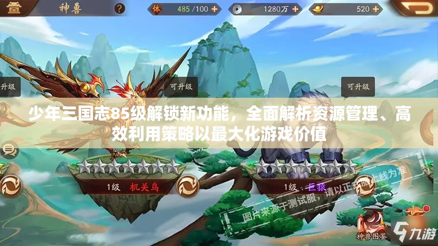 少年三国志85级解锁新功能，全面解析资源管理、高效利用策略以最大化游戏价值