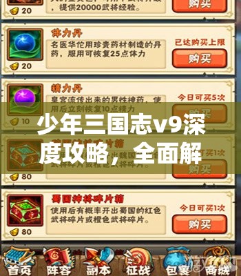 少年三国志v9深度攻略，全面解析体力恢复技巧与账号管理策略