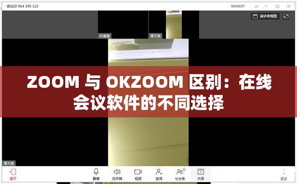 ZOOM 与 OKZOOM 区别：在线会议软件的不同选择