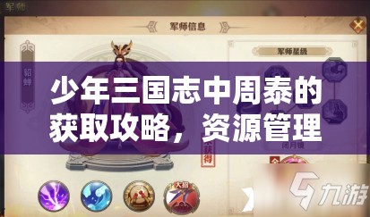 少年三国志中周泰的获取攻略，资源管理、高效利用策略以实现价值最大化