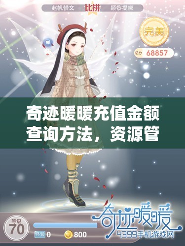 奇迹暖暖充值金额查询方法，资源管理技巧、高效利用策略及避免资金浪费指南