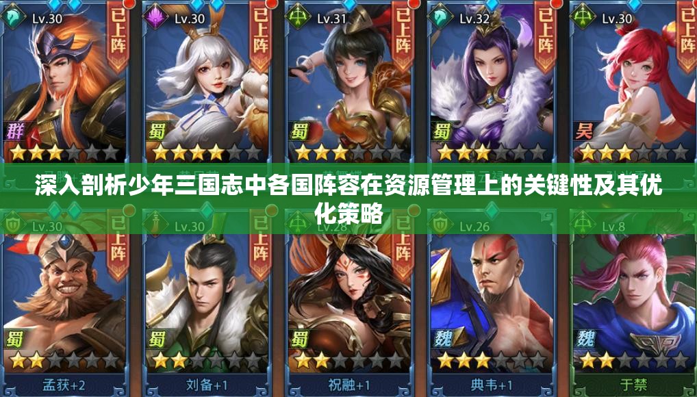 深入剖析少年三国志中各国阵容在资源管理上的关键性及其优化策略