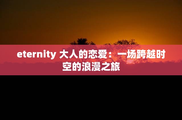 eternity 大人的恋爱：一场跨越时空的浪漫之旅
