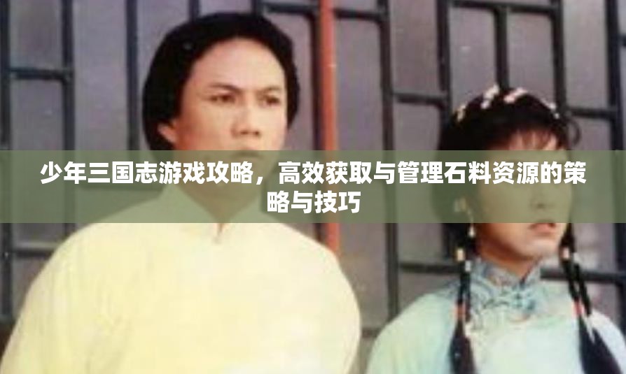 少年三国志游戏攻略，高效获取与管理石料资源的策略与技巧