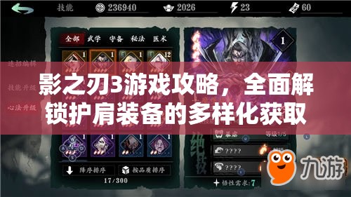 影之刃3游戏攻略，全面解锁护肩装备的多样化获取途径与方法