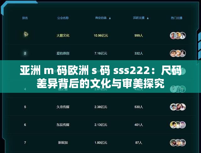 亚洲 m 码欧洲 s 码 sss222：尺码差异背后的文化与审美探究
