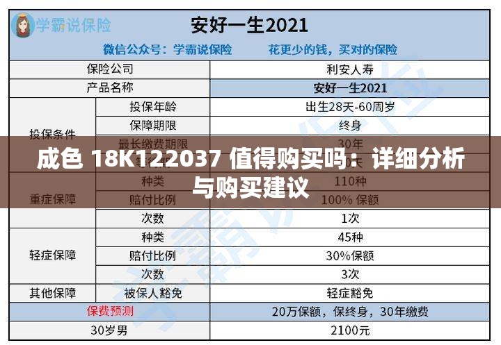成色 18K122037 值得购买吗：详细分析与购买建议
