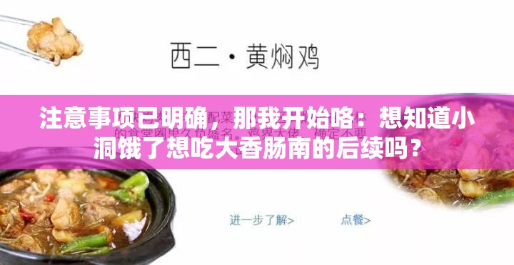 注意事项已明确，那我开始咯：想知道小洞饿了想吃大香肠南的后续吗？