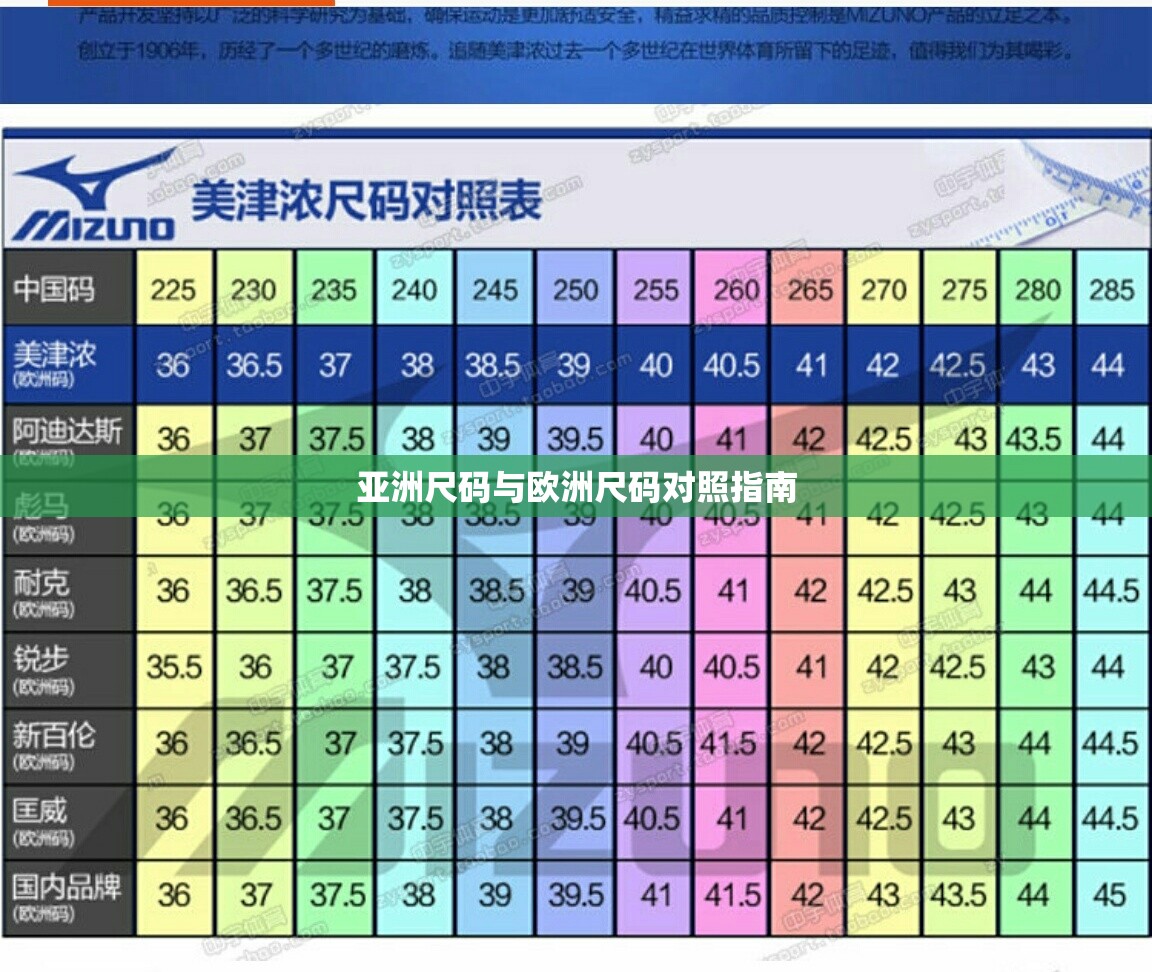 亚洲尺码与欧洲尺码对照指南