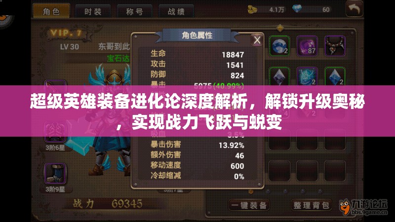 超级英雄装备进化论深度解析，解锁升级奥秘，实现战力飞跃与蜕变