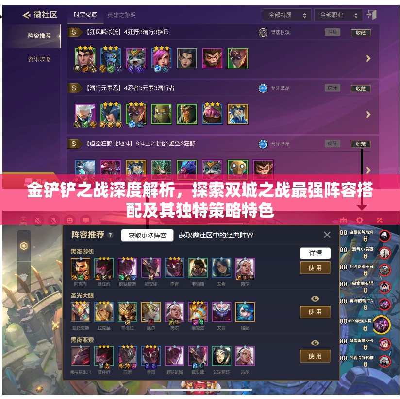 金铲铲之战深度解析，探索双城之战最强阵容搭配及其独特策略特色