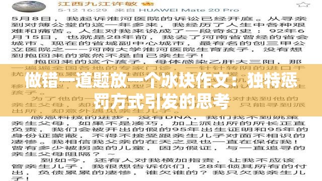 做错一道题放一个冰块作文：独特惩罚方式引发的思考