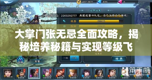 大掌门张无忌全面攻略，揭秘培养秘籍与实现等级飞速提升的秘诀