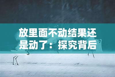 放里面不动结果还是动了：探究背后令人意外的原因