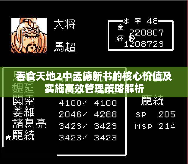 吞食天地2中孟德新书的核心价值及实施高效管理策略解析