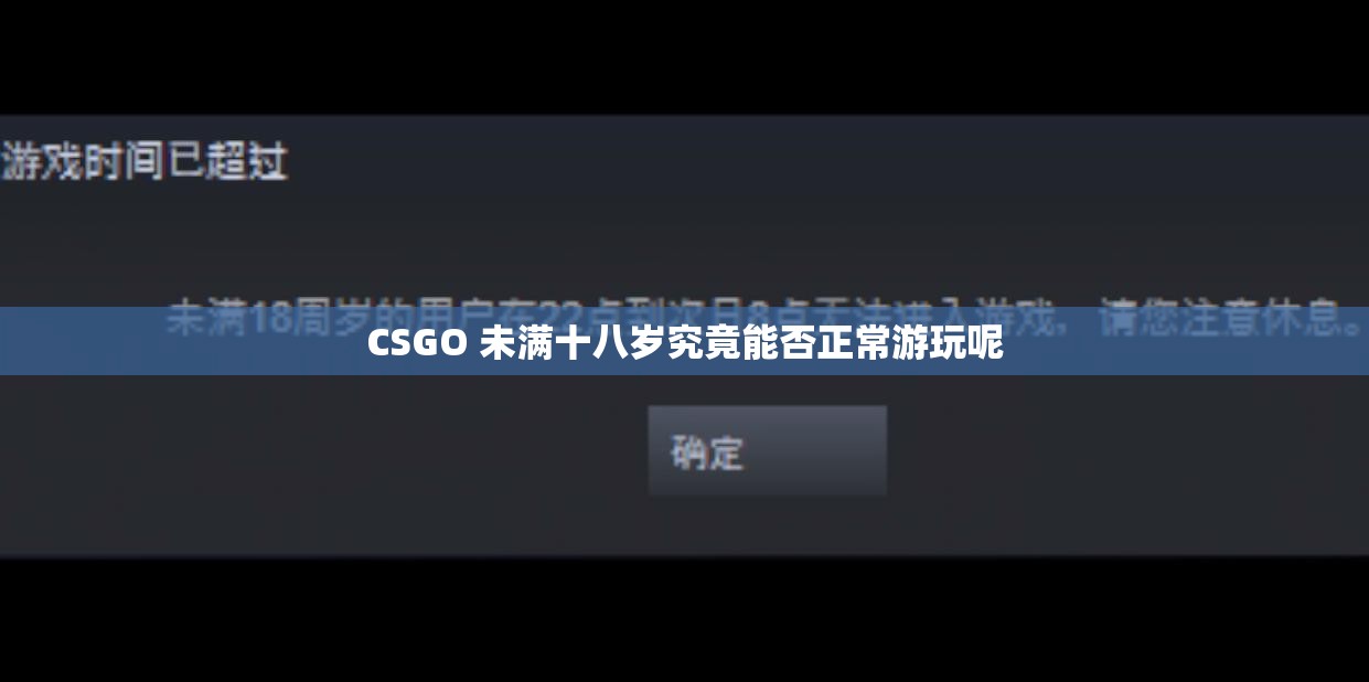 CSGO 未满十八岁究竟能否正常游玩呢