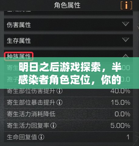 明日之后游戏探索，半感染者角色定位，你的独特职业选择将何去何从？