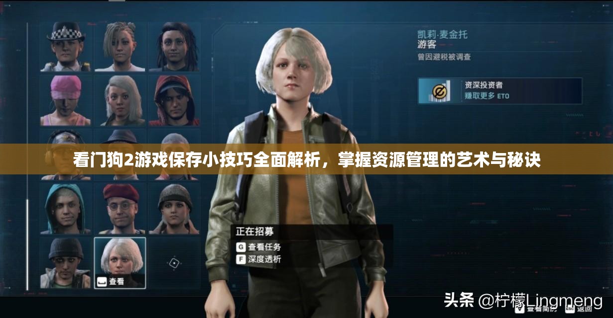 看门狗2游戏保存小技巧全面解析，掌握资源管理的艺术与秘诀