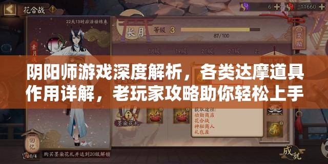 阴阳师游戏深度解析，各类达摩道具作用详解，老玩家攻略助你轻松上手
