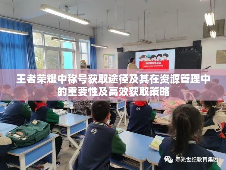 王者荣耀中称号获取途径及其在资源管理中的重要性及高效获取策略