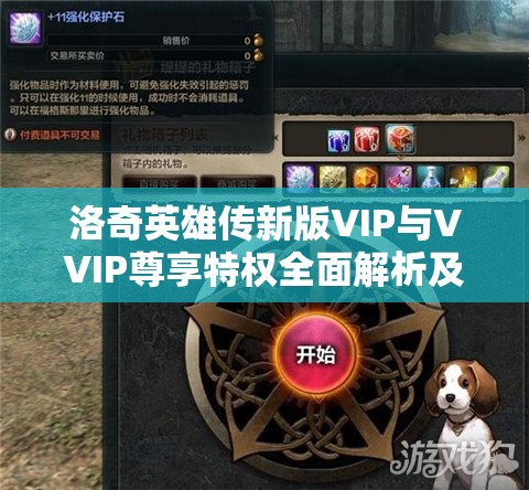 洛奇英雄传新版VIP与VVIP尊享特权全面解析及对比之旅