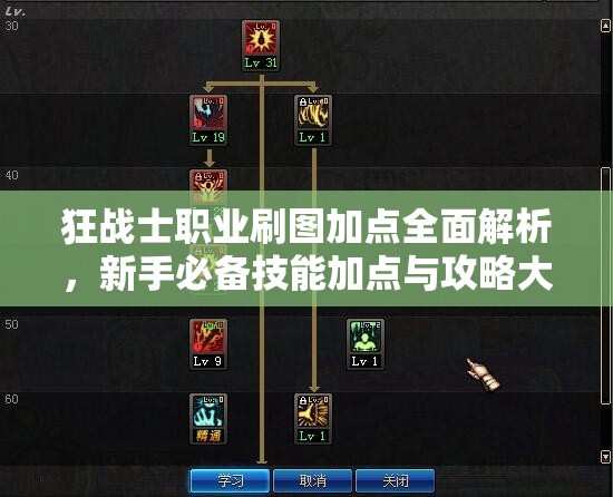 狂战士职业刷图加点全面解析，新手必备技能加点与攻略大揭秘
