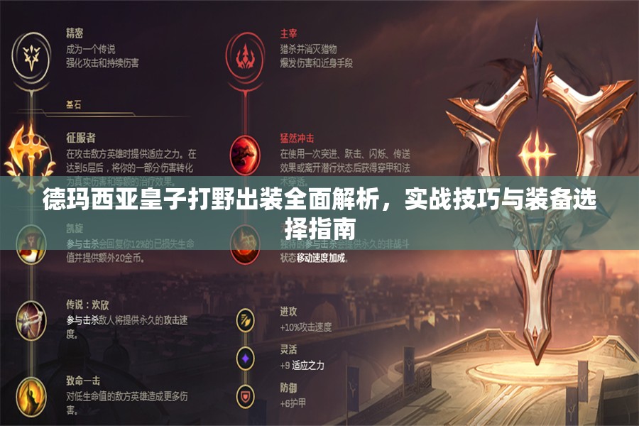 德玛西亚皇子打野出装全面解析，实战技巧与装备选择指南