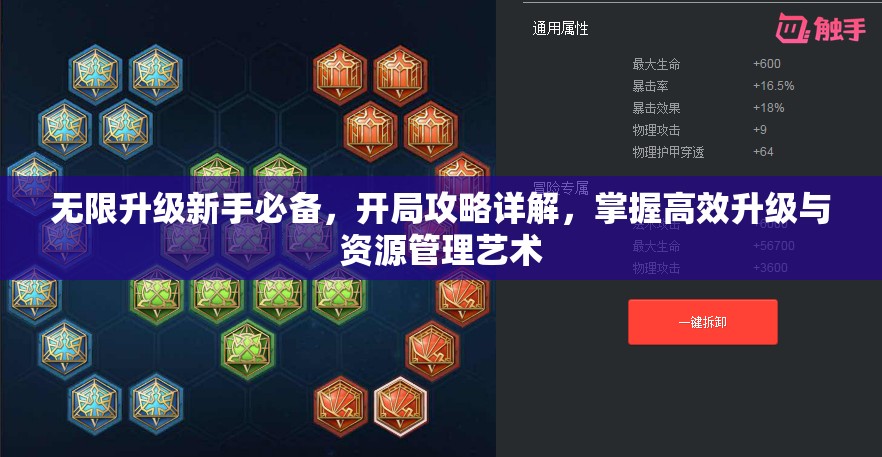 无限升级新手必备，开局攻略详解，掌握高效升级与资源管理艺术